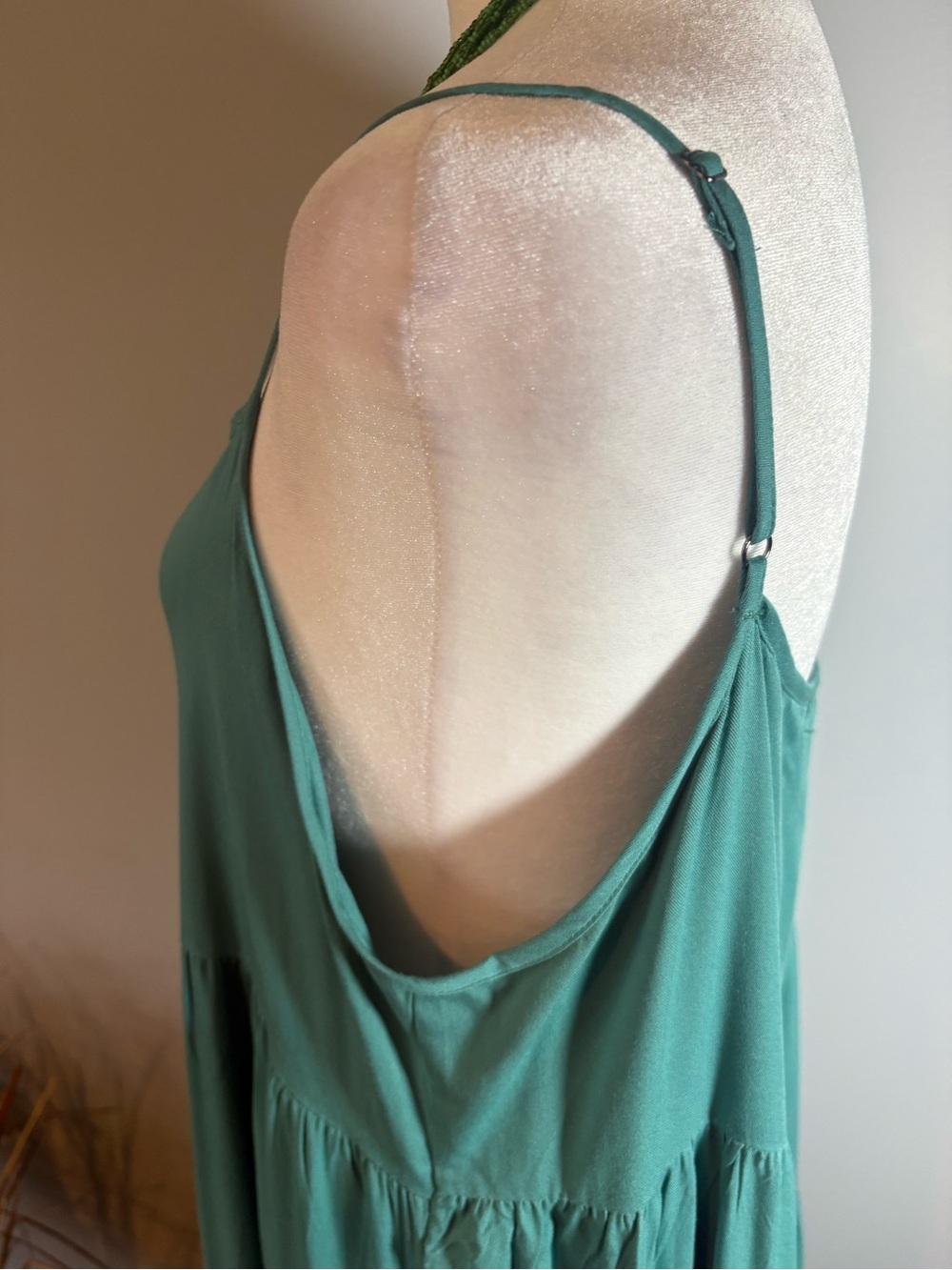 NWT ANRABESS Teal Tiered Maxi Dress XL Boho Beach Vacation Flowy - Picture 3 of 11